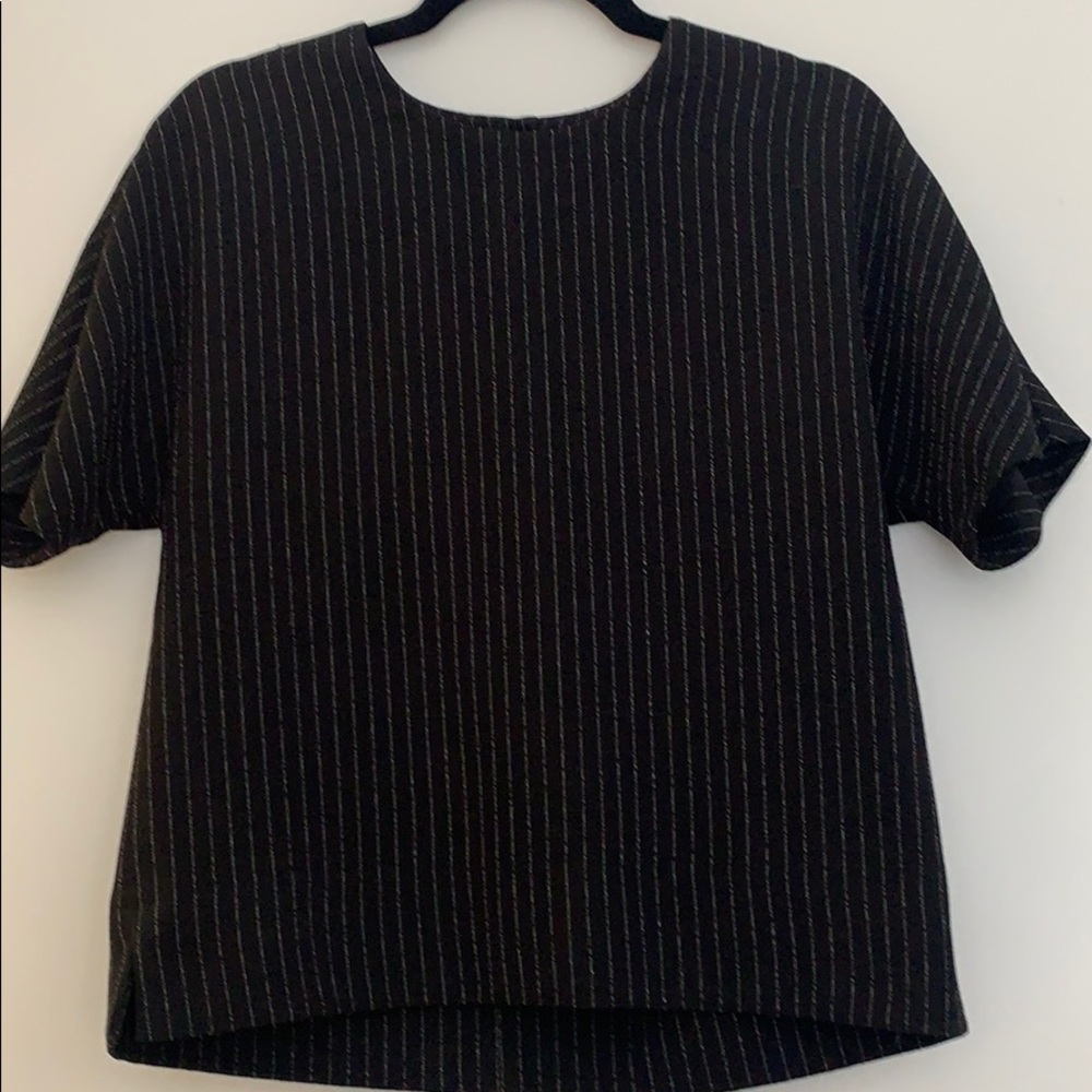 MM LaFleur Black short sleeve dress shirt